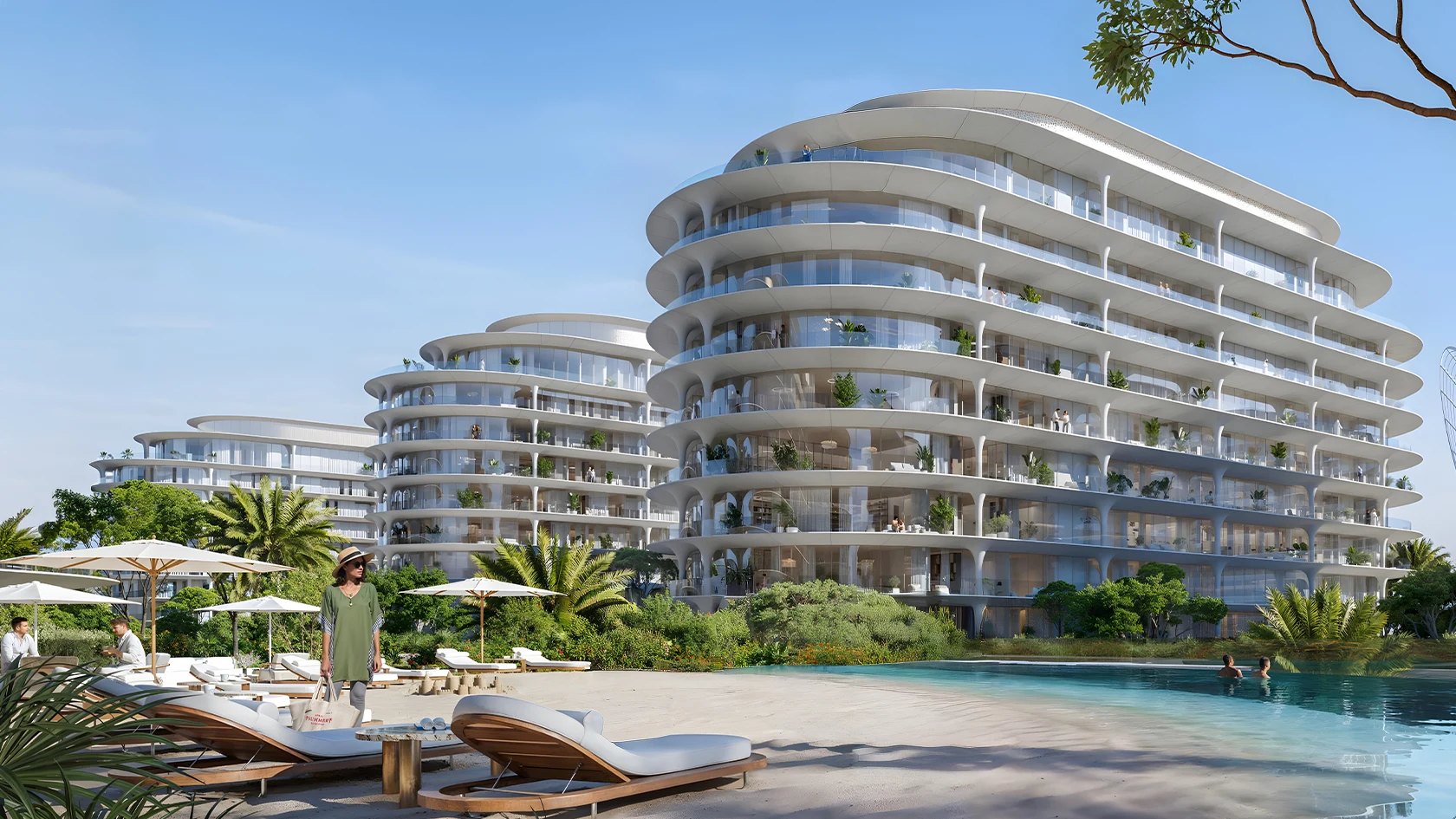 Waterfront apartments, illustrative render